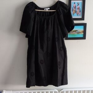 Chic Black Eyelet Mini Dress